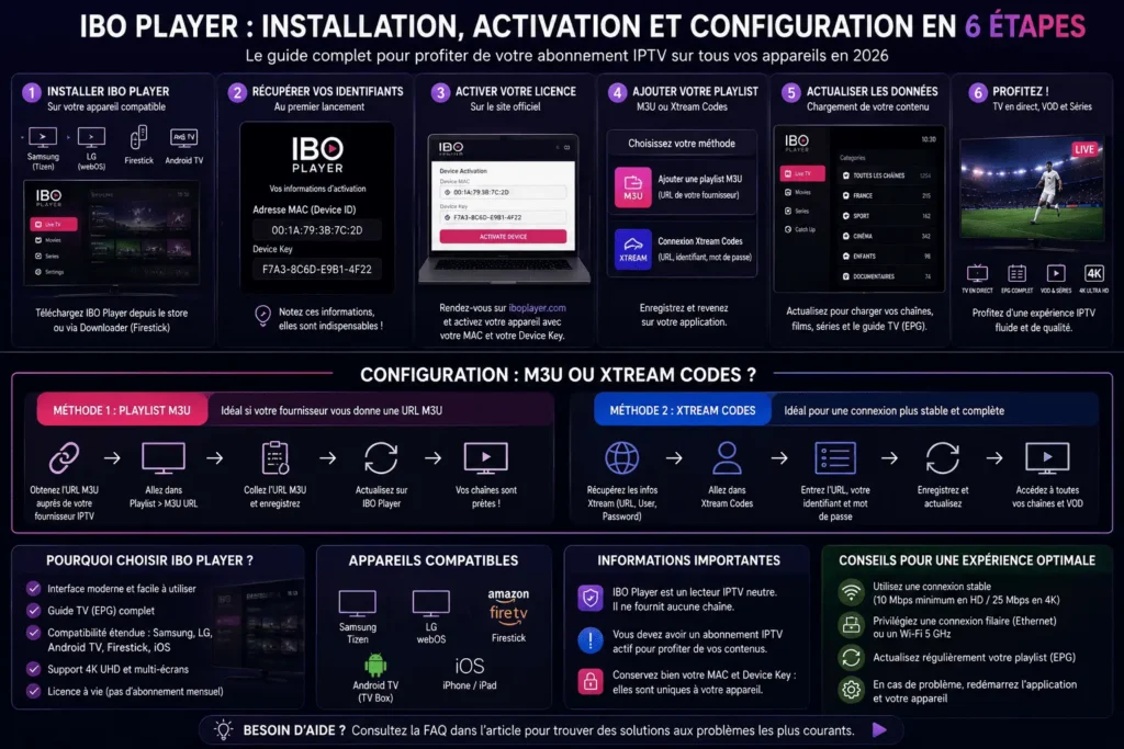 Configuration IBO Player IPTV en France sur Smart TV et appareils compatibles