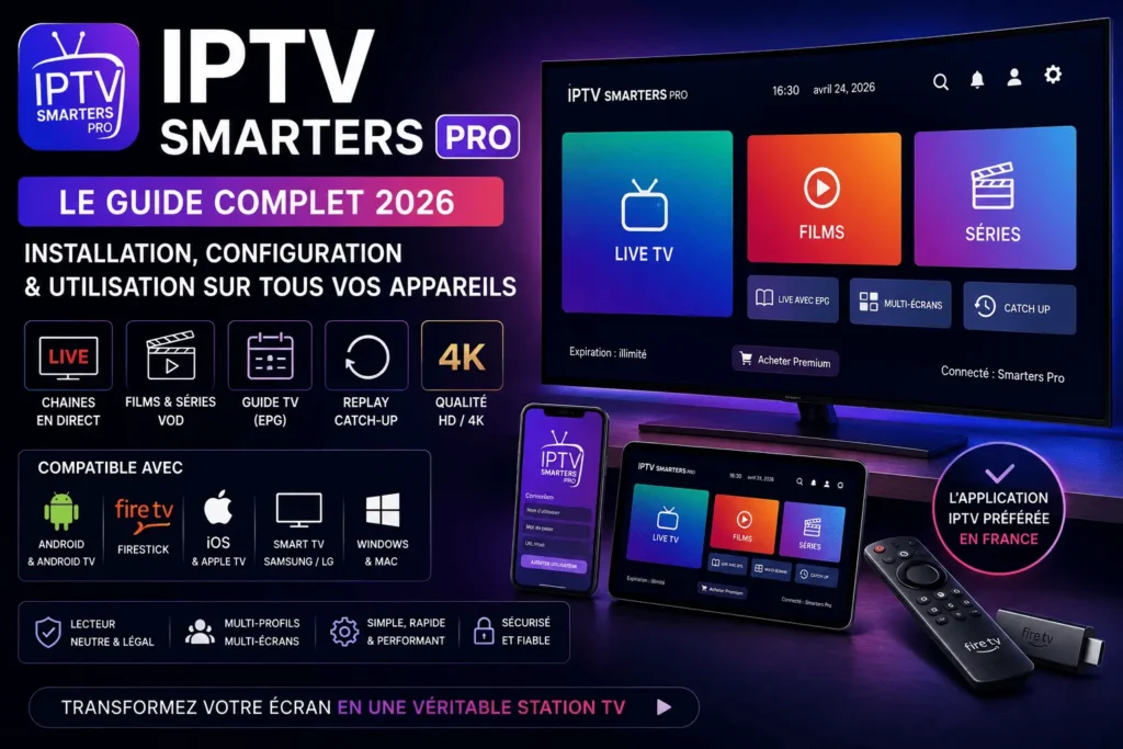IPTV Smarters Pro 2026 : guide d'installation et configuration