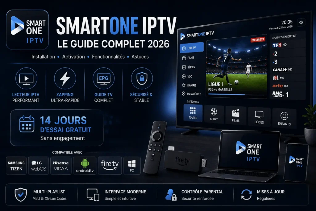 SmartOne IPTV 2026 : guide complet d’installation, activation et fonctionnalités