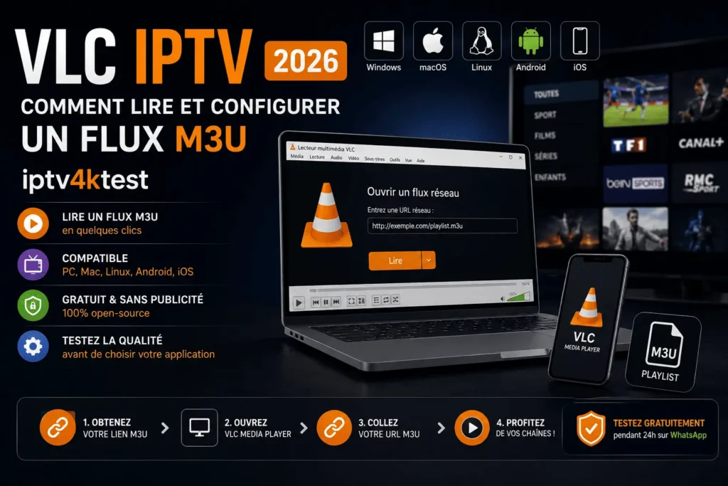 VLC IPTV 2026 : comment lire et configurer un flux M3U